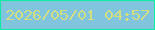 文字の大きさ：5、枠の色：0eeca2、背景の色：80c5dd、文字の色：d1df82 無料ブログパーツのブログ時計