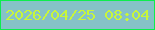 文字の大きさ：5、枠の色：0eed4d、背景の色：86c2c7、文字の色：c8f63a 無料ブログパーツのブログ時計