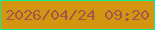 文字の大きさ：4、枠の色：0eed8d、背景の色：d49511、文字の色：a0584c 無料ブログパーツのブログ時計