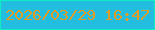 文字の大きさ：2、枠の色：0eedc3、背景の色：22bddf、文字の色：df9d28 無料ブログパーツのブログ時計
