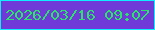文字の大きさ：4、枠の色：0eeeff、背景の色：6f3ad7、文字の色：28e469 無料ブログパーツのブログ時計