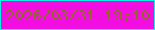 文字の大きさ：5、枠の色：0eefe5、背景の色：f20de0、文字の色：8e6c26 無料ブログパーツのブログ時計