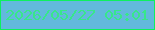文字の大きさ：2、枠の色：0ef05e、背景の色：62b9dc、文字の色：38e78a 無料ブログパーツのブログ時計