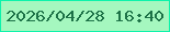 文字の大きさ：1、枠の色：0ef2ab、背景の色：a5f7bf、文字の色：1d7247 無料ブログパーツのブログ時計