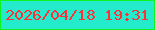 文字の大きさ：1、枠の色：0ef421、背景の色：24ebcc、文字の色：fc313c 無料ブログパーツのブログ時計