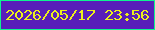 文字の大きさ：2、枠の色：0ef48f、背景の色：581eb9、文字の色：ecef1b 無料ブログパーツのブログ時計