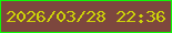 文字の大きさ：3、枠の色：0ef807、背景の色：7d473e、文字の色：cdd209 無料ブログパーツのブログ時計