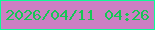文字の大きさ：2、枠の色：0efb96、背景の色：cc7fc3、文字の色：16c755 無料ブログパーツのブログ時計