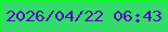 文字の大きさ：5、枠の色：0efc21、背景の色：33dc69、文字の色：4e05b9 無料ブログパーツのブログ時計