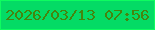 文字の大きさ：1、枠の色：0efc60、背景の色：04db65、文字の色：44850e 無料ブログパーツのブログ時計