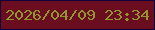 文字の大きさ：3、枠の色：0f003c、背景の色：690d1f、文字の色：939330 無料ブログパーツのブログ時計