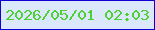 文字の大きさ：3、枠の色：0f01d4、背景の色：dbe8fc、文字の色：4ecf33 無料ブログパーツのブログ時計