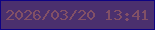 文字の大きさ：3、枠の色：0f0383、背景の色：4b306e、文字の色：825066 無料ブログパーツのブログ時計