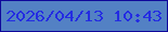 文字の大きさ：5、枠の色：0f079b、背景の色：5381c4、文字の色：242ce2 無料ブログパーツのブログ時計