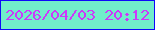 文字の大きさ：4、枠の色：0f08f9、背景の色：71edca、文字の色：cd38fa 無料ブログパーツのブログ時計