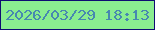 文字の大きさ：3、枠の色：0f0c72、背景の色：8aed90、文字の色：4788b0 無料ブログパーツのブログ時計