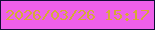 文字の大きさ：3、枠の色：0f0d35、背景の色：ee60e9、文字の色：d6aa38 無料ブログパーツのブログ時計
