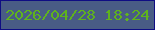 文字の大きさ：1、枠の色：0f0d83、背景の色：495c85、文字の色：5fb31d 無料ブログパーツのブログ時計