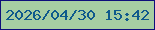 文字の大きさ：3、枠の色：0f0e7b、背景の色：a7cea3、文字の色：0f598c 無料ブログパーツのブログ時計