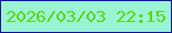 文字の大きさ：3、枠の色：0f0f93、背景の色：97f5d4、文字の色：63d114 無料ブログパーツのブログ時計