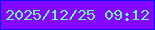 文字の大きさ：5、枠の色：0f11f1、背景の色：8306ff、文字の色：77f1ba 無料ブログパーツのブログ時計