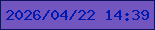 文字の大きさ：4、枠の色：0f125d、背景の色：7255bf、文字の色：0019b1 無料ブログパーツのブログ時計