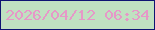 文字の大きさ：1、枠の色：0f1472、背景の色：c0e1c1、文字の色：e698c8 無料ブログパーツのブログ時計