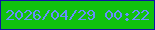 文字の大きさ：3、枠の色：0f14a3、背景の色：10c20e、文字の色：658efc 無料ブログパーツのブログ時計