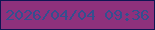 文字の大きさ：3、枠の色：0f1553、背景の色：8e317c、文字の色：344f8f 無料ブログパーツのブログ時計