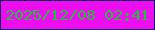文字の大きさ：3、枠の色：0f1665、背景の色：ed0eef、文字の色：27bb3f 無料ブログパーツのブログ時計