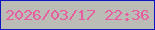 文字の大きさ：4、枠の色：0f16bf、背景の色：bcbcb6、文字の色：e65da0 無料ブログパーツのブログ時計