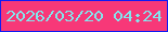 文字の大きさ：2、枠の色：0f1cf3、背景の色：f73878、文字の色：83e6ed 無料ブログパーツのブログ時計