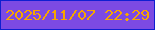 文字の大きさ：3、枠の色：0f1fd1、背景の色：7c4ae3、文字の色：f6a501 無料ブログパーツのブログ時計