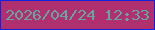 文字の大きさ：3、枠の色：0f22de、背景の色：b0306f、文字の色：69a59f 無料ブログパーツのブログ時計