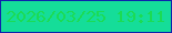 文字の大きさ：2、枠の色：0f23ac、背景の色：15dd99、文字の色：1bdb55 無料ブログパーツのブログ時計