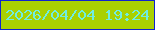 文字の大きさ：4、枠の色：0f24cd、背景の色：a9d101、文字の色：70ede0 無料ブログパーツのブログ時計