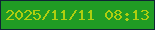 文字の大きさ：1、枠の色：0f2534、背景の色：209c24、文字の色：afce10 無料ブログパーツのブログ時計