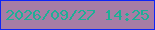文字の大きさ：2、枠の色：0f25f6、背景の色：a77da5、文字の色：1eaf96 無料ブログパーツのブログ時計