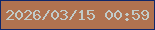 文字の大きさ：2、枠の色：0f266a、背景の色：b07250、文字の色：c1cbc9 無料ブログパーツのブログ時計