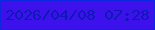文字の大きさ：4、枠の色：0f26e0、背景の色：3d11ec、文字の色：0d19b5 無料ブログパーツのブログ時計