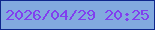 文字の大きさ：1、枠の色：0f278c、背景の色：82aadf、文字の色：813fef 無料ブログパーツのブログ時計