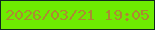 文字の大きさ：3、枠の色：0f281e、背景の色：6eec01、文字の色：ac8a32 無料ブログパーツのブログ時計