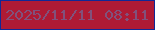 文字の大きさ：4、枠の色：0f2896、背景の色：ae1a35、文字の色：81517c 無料ブログパーツのブログ時計
