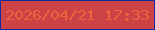 文字の大きさ：5、枠の色：0f289d、背景の色：cc4346、文字の色：ef623e 無料ブログパーツのブログ時計