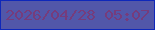 文字の大きさ：2、枠の色：0f28ba、背景の色：5257a9、文字の色：763c7c 無料ブログパーツのブログ時計