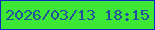 文字の大きさ：1、枠の色：0f2bbf、背景の色：3ce835、文字の色：244f9d 無料ブログパーツのブログ時計