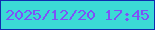 文字の大きさ：2、枠の色：0f2daf、背景の色：3bdad6、文字の色：7e51f7 無料ブログパーツのブログ時計