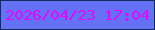 文字の大きさ：3、枠の色：0f2e5b、背景の色：6471f3、文字の色：e506fe 無料ブログパーツのブログ時計