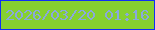 文字の大きさ：4、枠の色：0f2ff5、背景の色：86d030、文字の色：89a8dd 無料ブログパーツのブログ時計