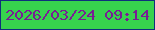 文字の大きさ：2、枠の色：0f307c、背景の色：37d34d、文字の色：791d94 無料ブログパーツのブログ時計